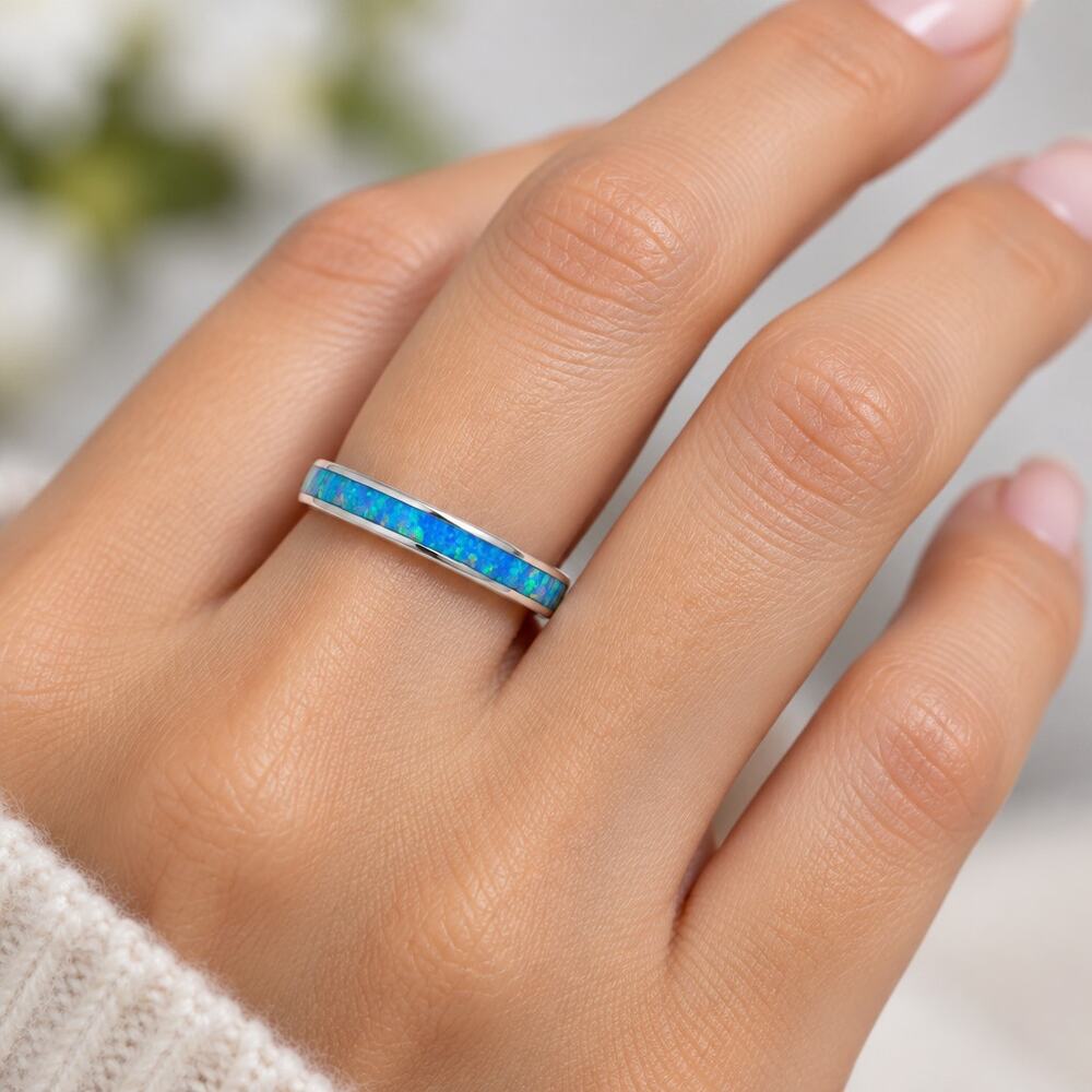 Blue Fire Opal Band Size 5